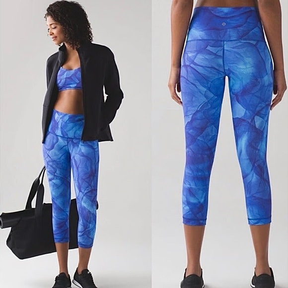 lululemon athletica Pants - Lululemon Athletica Vibrant Blue Capris